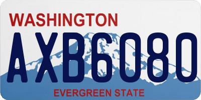 WA license plate AXB6080