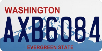 WA license plate AXB6084