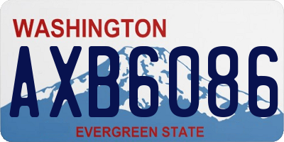 WA license plate AXB6086