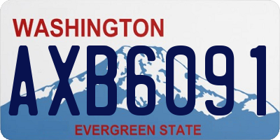 WA license plate AXB6091