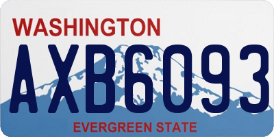 WA license plate AXB6093