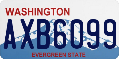 WA license plate AXB6099