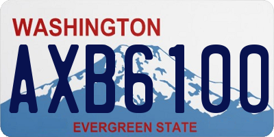 WA license plate AXB6100
