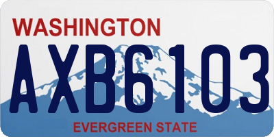 WA license plate AXB6103