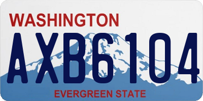WA license plate AXB6104