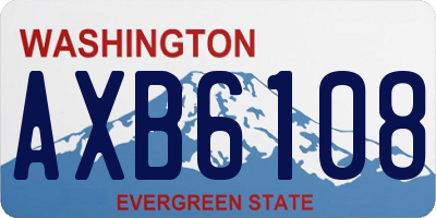 WA license plate AXB6108