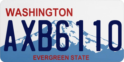 WA license plate AXB6110