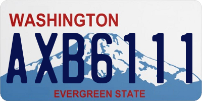 WA license plate AXB6111