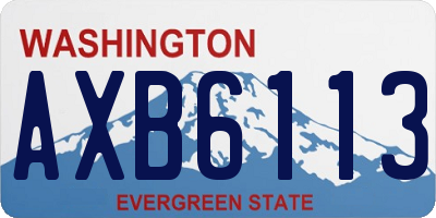WA license plate AXB6113
