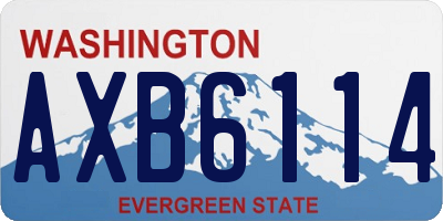 WA license plate AXB6114