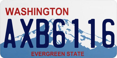 WA license plate AXB6116