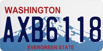 WA license plate AXB6118