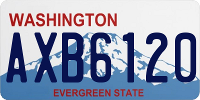 WA license plate AXB6120