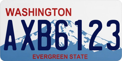 WA license plate AXB6123