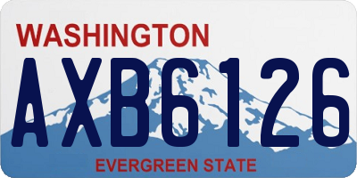 WA license plate AXB6126