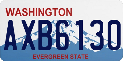 WA license plate AXB6130