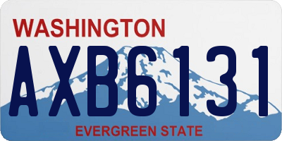 WA license plate AXB6131
