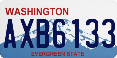 WA license plate AXB6133
