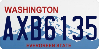 WA license plate AXB6135