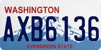 WA license plate AXB6136