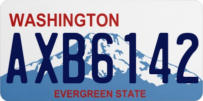 WA license plate AXB6142