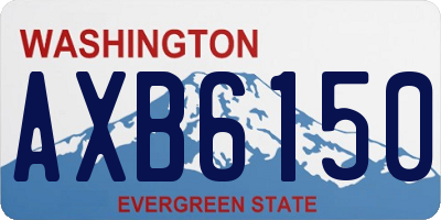 WA license plate AXB6150