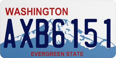 WA license plate AXB6151