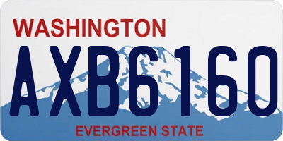 WA license plate AXB6160