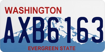 WA license plate AXB6163