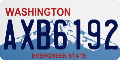 WA license plate AXB6192