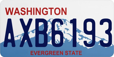 WA license plate AXB6193