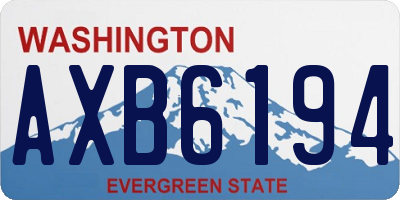 WA license plate AXB6194