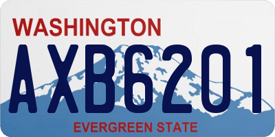 WA license plate AXB6201