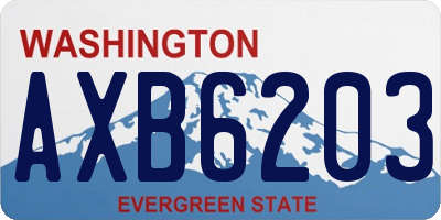 WA license plate AXB6203