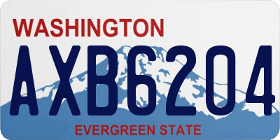 WA license plate AXB6204