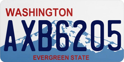 WA license plate AXB6205