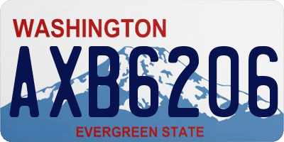 WA license plate AXB6206