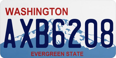 WA license plate AXB6208