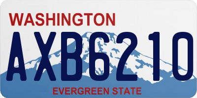 WA license plate AXB6210