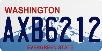 WA license plate AXB6212