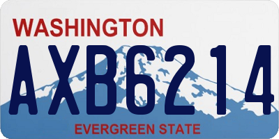 WA license plate AXB6214