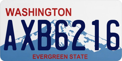 WA license plate AXB6216