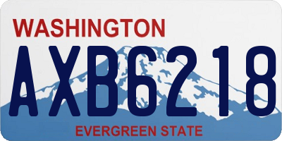 WA license plate AXB6218