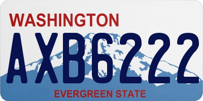 WA license plate AXB6222