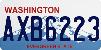 WA license plate AXB6223