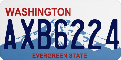 WA license plate AXB6224