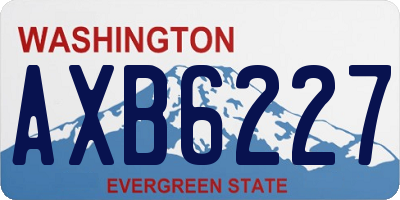 WA license plate AXB6227