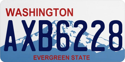WA license plate AXB6228