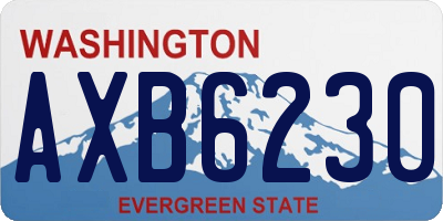 WA license plate AXB6230
