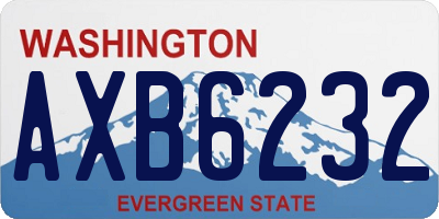 WA license plate AXB6232
